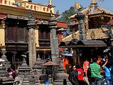 Kathmandu Swayambhunath 28 Two Statues Of Tara And A Peacock Statue Are Mounted On Pillars Near Hariti Temple West Of Swayambhunath Stupa